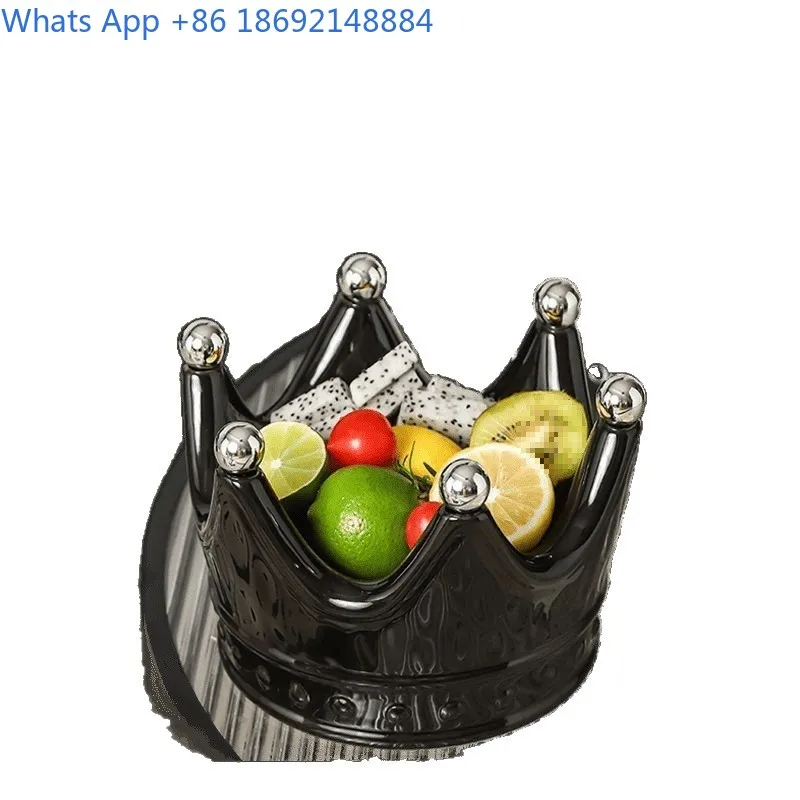 Minimalist Crown Fruit Tray High Aesthetic Home Coffee Table Candy Dish for Living Room Elegant Serving Bowl