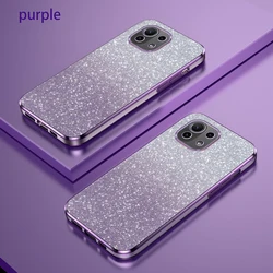 For Xiaomi 11 Lite 5G NE Case Xiaomi 11 Lite Phone Case mi 11 5G Cover Luxury Gradient Glitter Plating Silicone Back Cover Funda