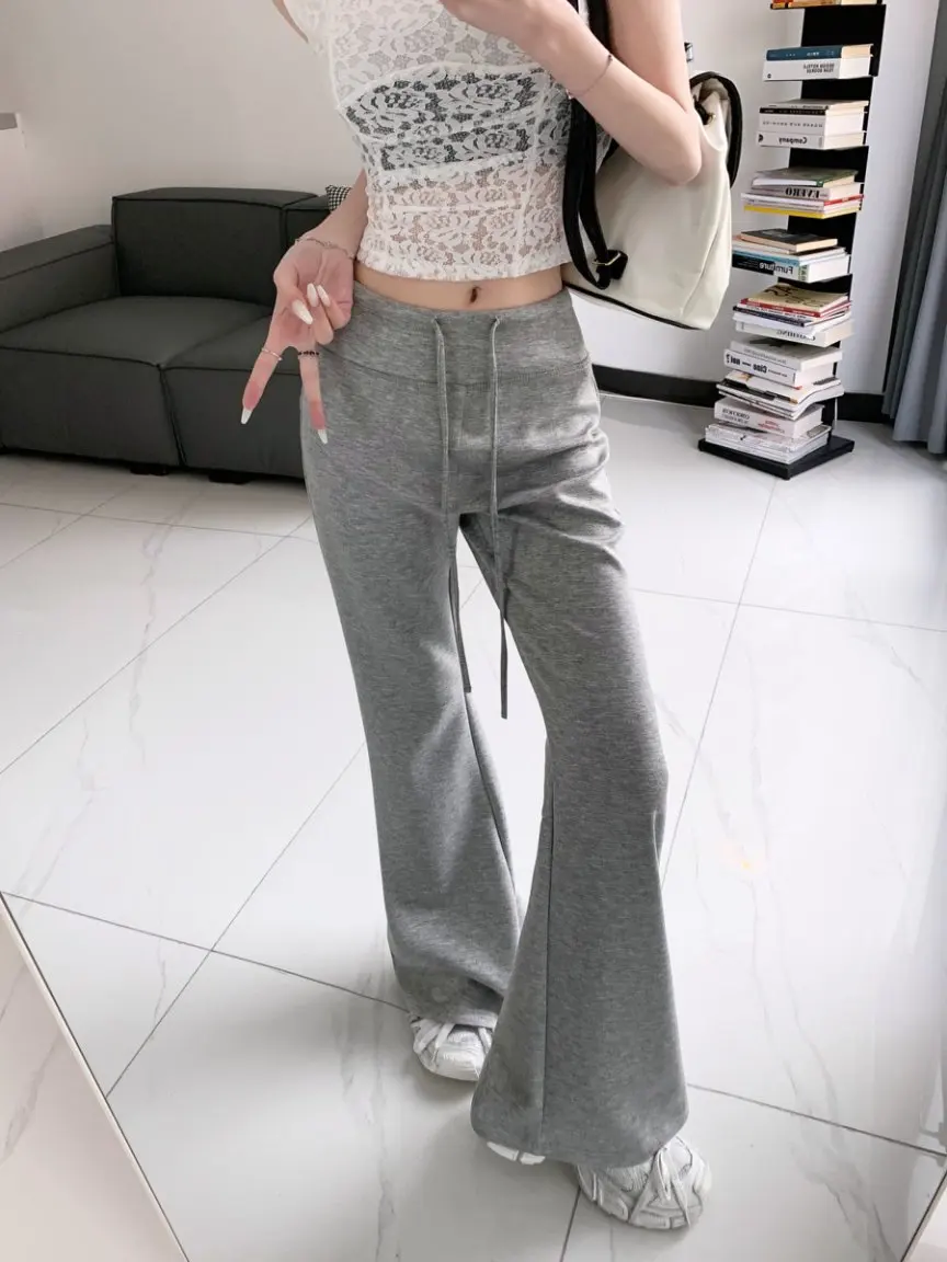 Pantaloni sportivi svasati American Lazy Sle Pantaloni da yoga a gamba larga da donna Pantaloni a vita alta Casual Loose Fit Poliestere traspirante