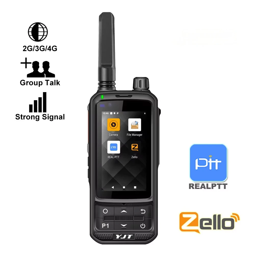 YJT GT-970 Android Talky Walkie نطاق 200 كجم 4G Zello راديو عالمي لاسلكي تخاطب مع بطاقة Sim S2515 #4