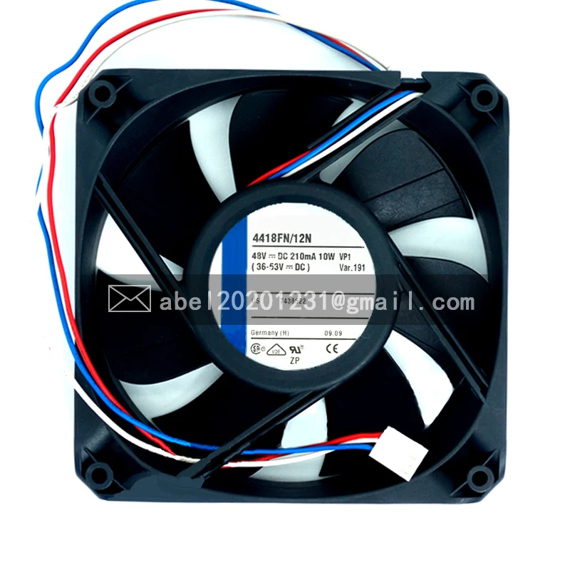 

BRAND NEW 4418FN/12N 4418 FN/12N DC48V 210MA 10W COOLING FAN COOLER 12025 12CM 120*120*25MM