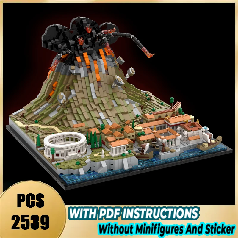 Exquisite brand new MOC building blocks Vesuvius & Pompeii technical modules bricks model gift Christmas toy DIY assembly set