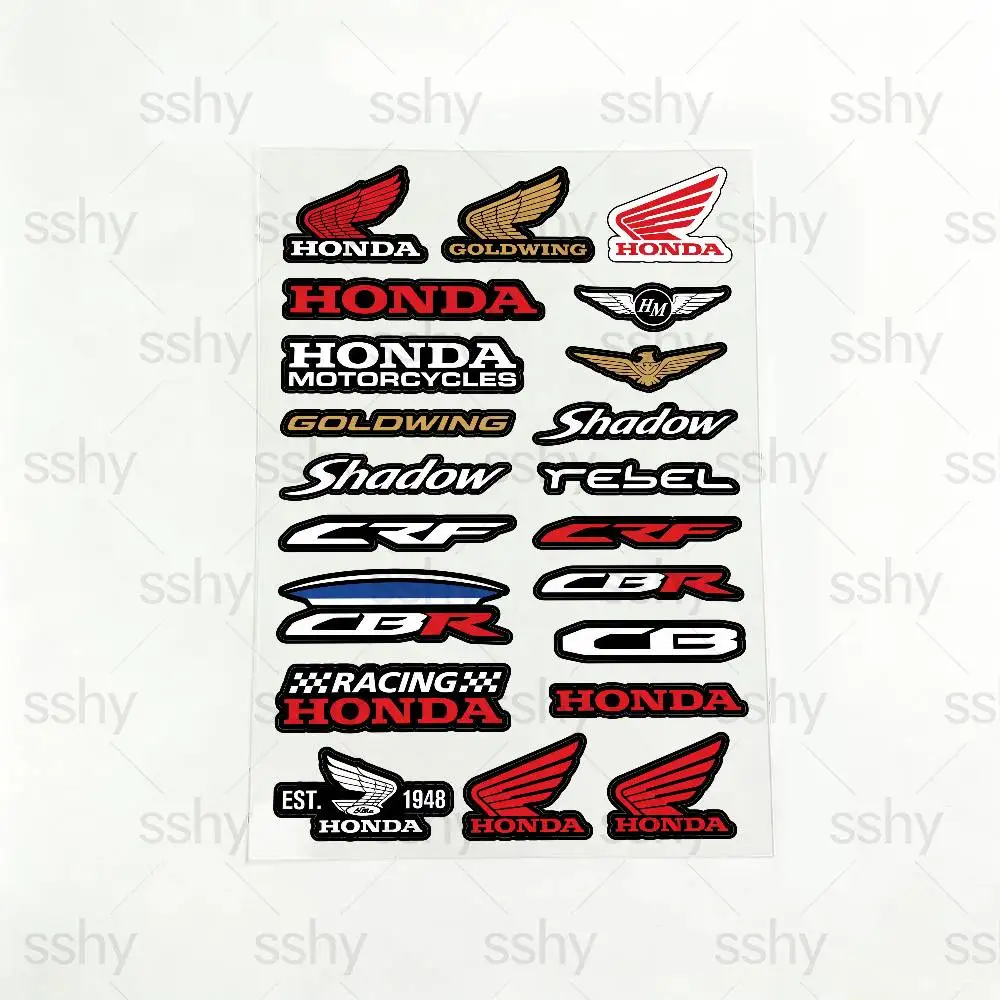 

FOR HONDA HRC H WING Motorcycle Reflective Stickers Waterproof Decals for Helmet Scooter Fuel Tank Toolbox Racing