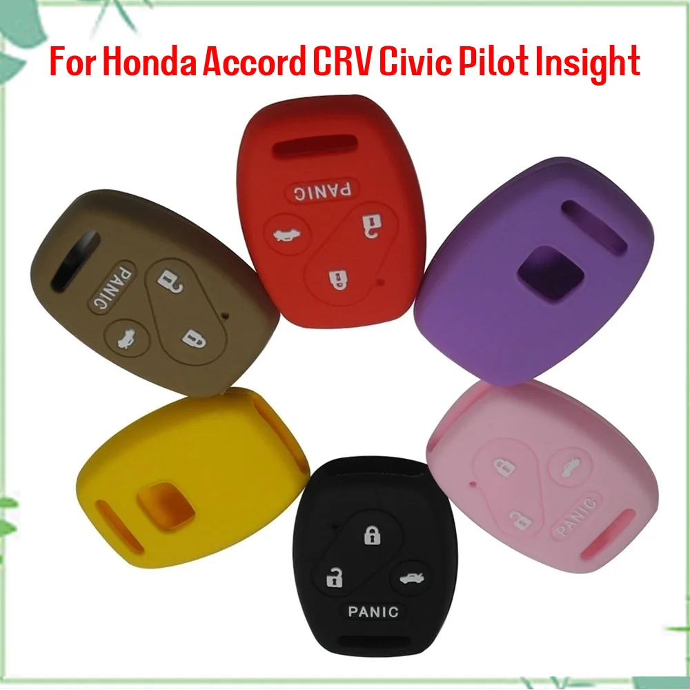 Jingyuqin New 4 Buttons Remote Car-Styling Key Case Silicone Cover For Honda Accord CRV Civic Pilot Insight Ridgeline