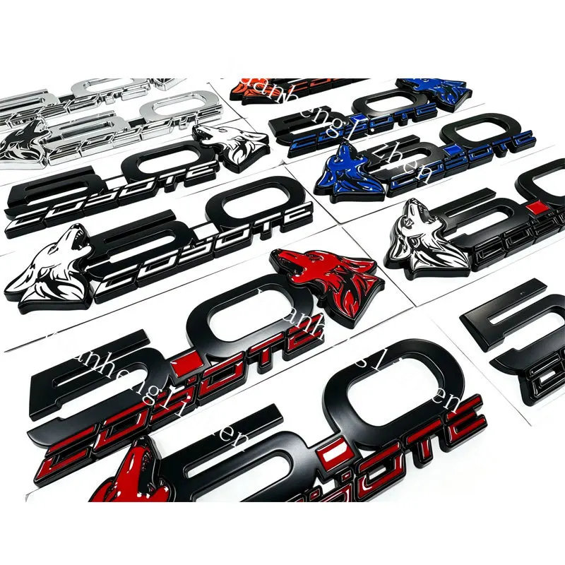 3D-Metall-Auto-Styling für 5.0 COYOTE Wolf-Aufkleber, Kotflügel-Seitenabzeichen, Heckklappen-Emblem für Mustang GT500 GT350, Tuning-Zubehör – Detail 1