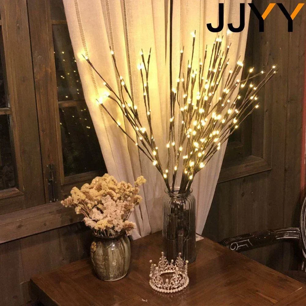 Battery-Powered LED Christmas Tree Branch Light - Bendable, High-Quality, Multi-Color, Home & Party Decor, 20 LEDs