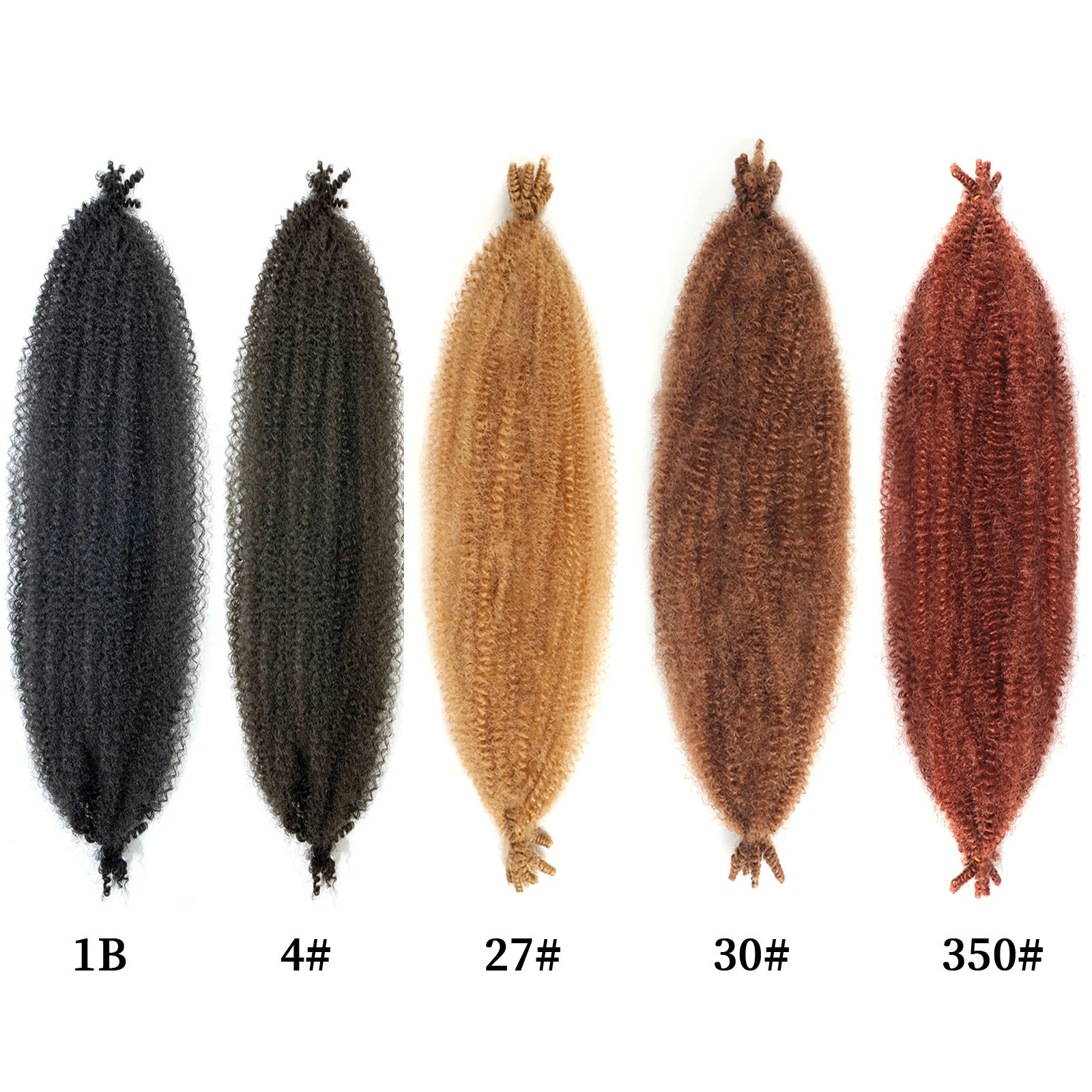 Cabelo afro torcido, 24 tamanhos, elástico, afro, pré-selecionado, primavera, torção, pré-esticado, embrulho, para cabelos macios