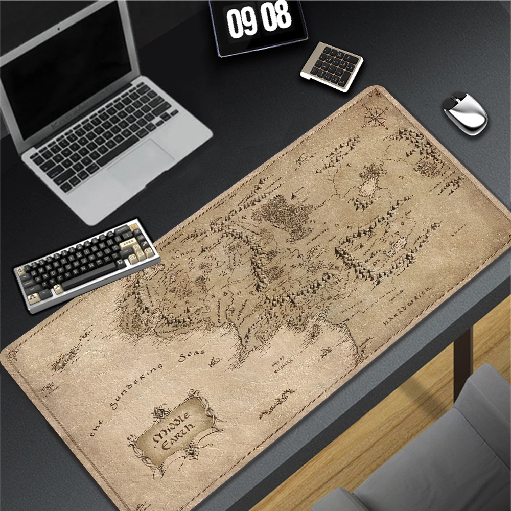 

Ancient map of Middle-earth gaming mouse pad, large mouse pad desk pad, stitched edge mouse pad, non-slip rubber base mouse pad.