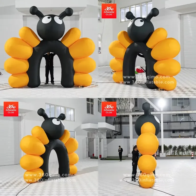 2026 360 Inflatable Custom Design Giant Bee Advertising Christmas Inflatable Entrance Arch for Events/Weddings/Festivals