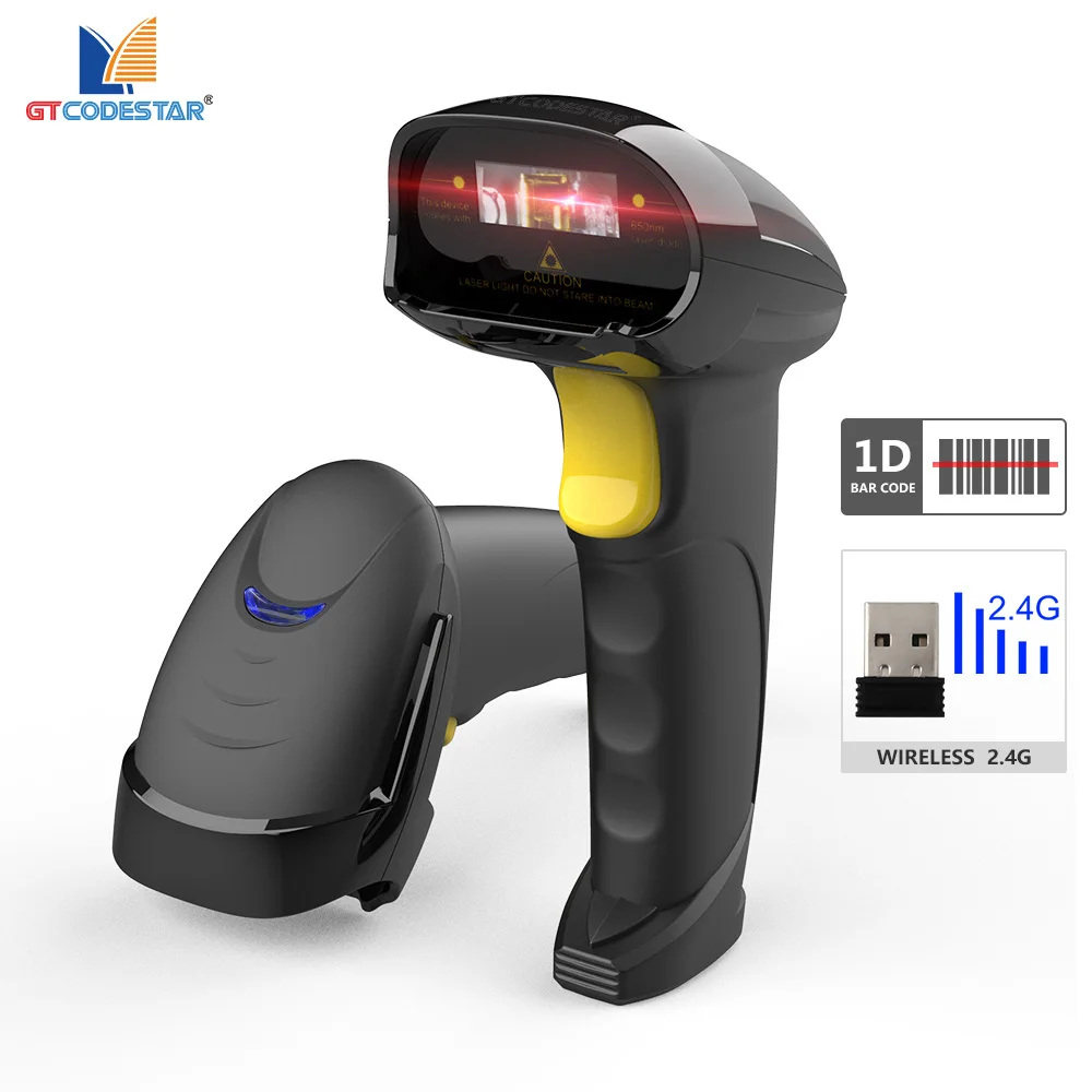 GTCODESTAR X-620F Wireless Laser 1D Barcode Reader Price Checker 2.4G Barcode Scanner for Supermarket Scanning