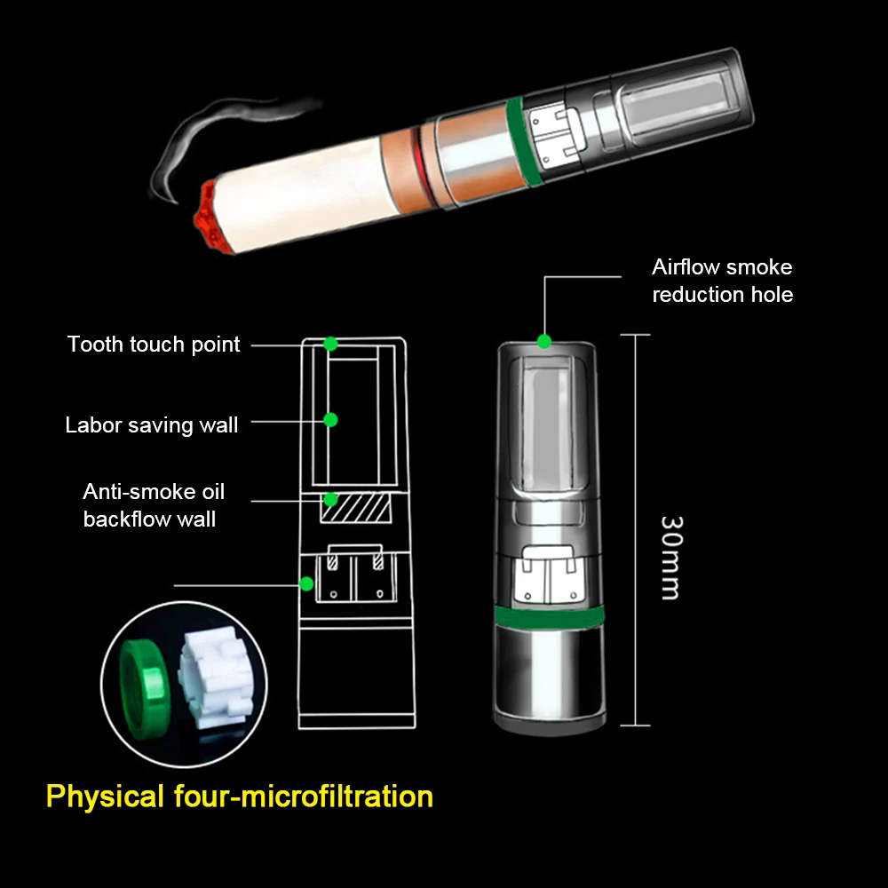 Tobacco Cigarette Filter 100pcs Health Care Disposable Smoking Reduce Tar Filtration Cigarette Cleaning Holder Converter