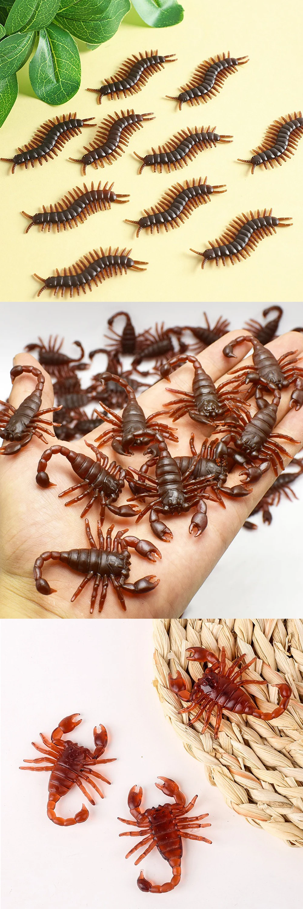 10 Teile/satz Halloween Stil Insekt Simulierte Kakerlake Spinne Tausendfüßler Skorpion Käfer DIY Karneval Streiche Scary Souvenirs Geschenk ZYF – Detail 3