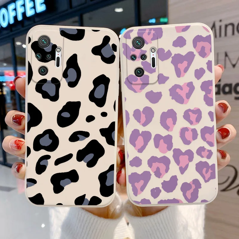 Leopard Print Case For Xiaomi Redmi Note 10 Pro Cover Redmi Note 8 9 11 12 Pro 9T 9C 9A Funda Poco X3 M4 Pro F3 Mi 13T Pro Shell