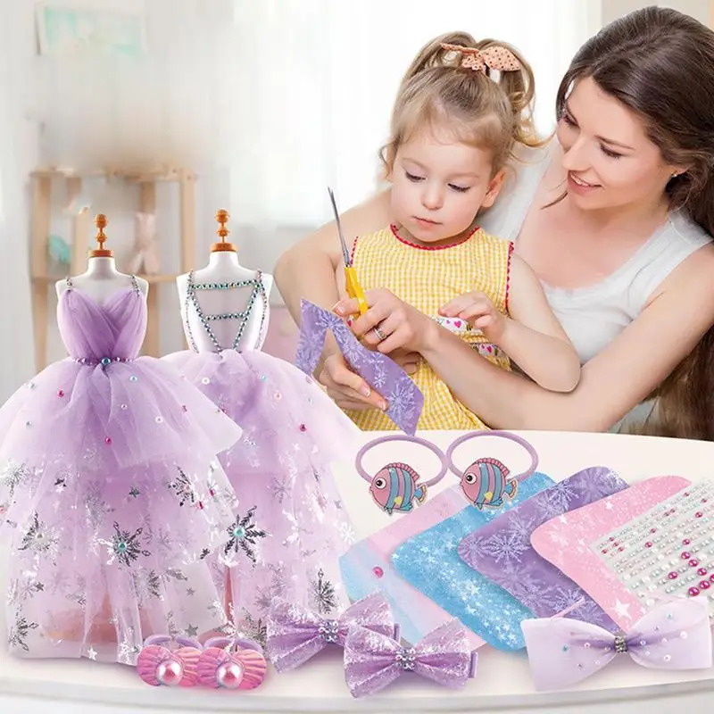 Clothes Design Kit Creative Dress Making Kit Girls Crafts Kit Children Clothes Design Kit For Home Kindergarten Nursery