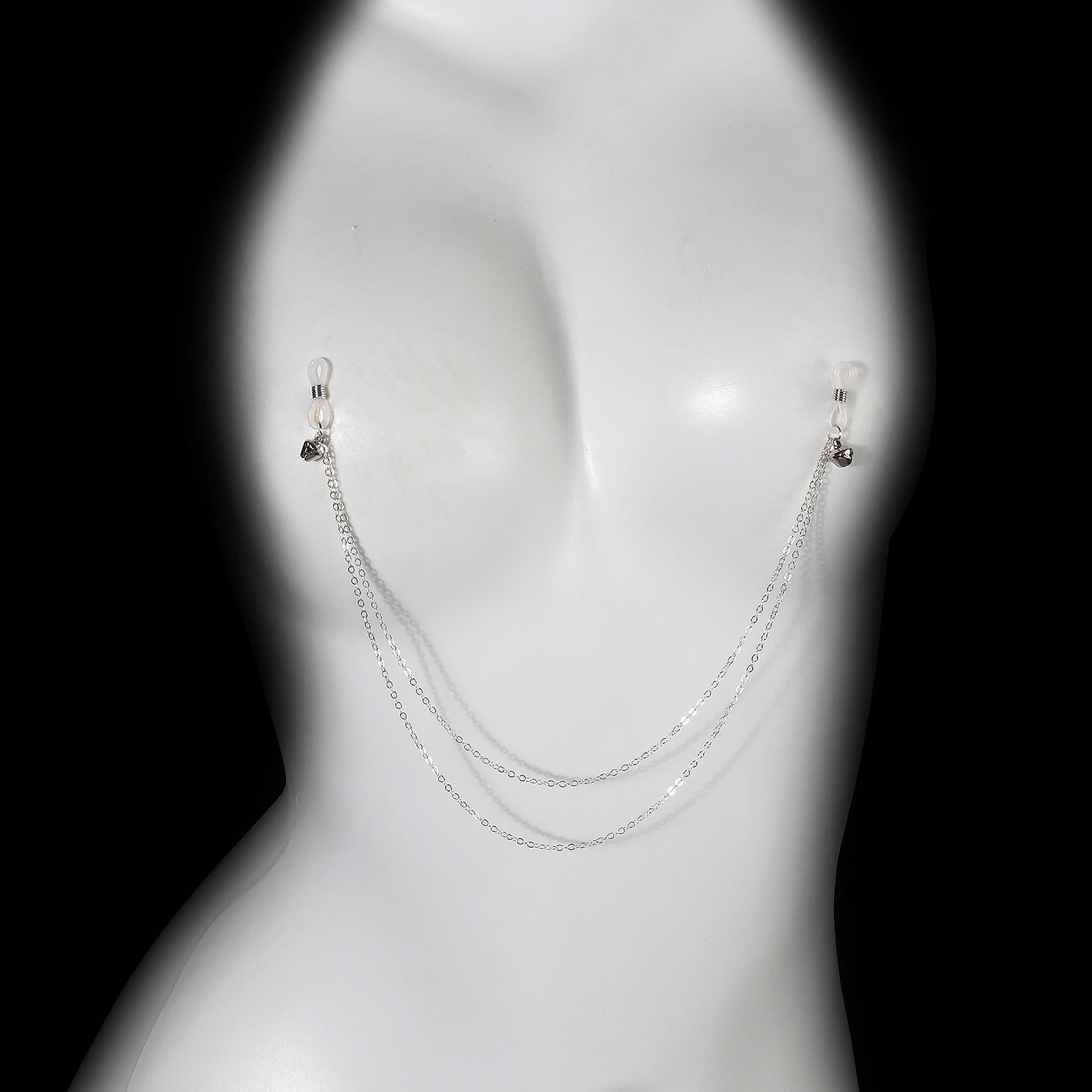 

1 simple and stylish double-layer heart-shaped pendant alloy chest chain suitable for nightclubs, parties, Valentine's Day wear