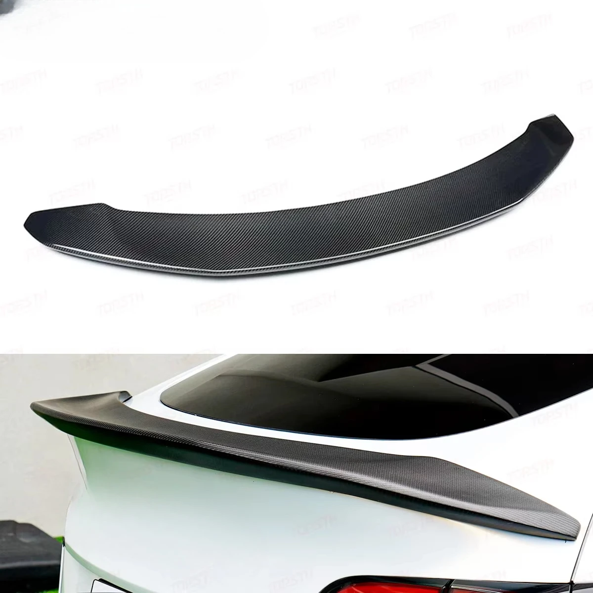 

2019-2025 Двухслойный задний спойлер с аэродинамическим дизайном и аксессуарами из настоящего углеродного волокна