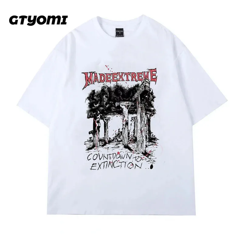 Women's Vintage Landscape Graphic T-Shirt Casual Hip Hop Top Round Neck  Fashion  Loose Short Sleeve Woman clothes Summer