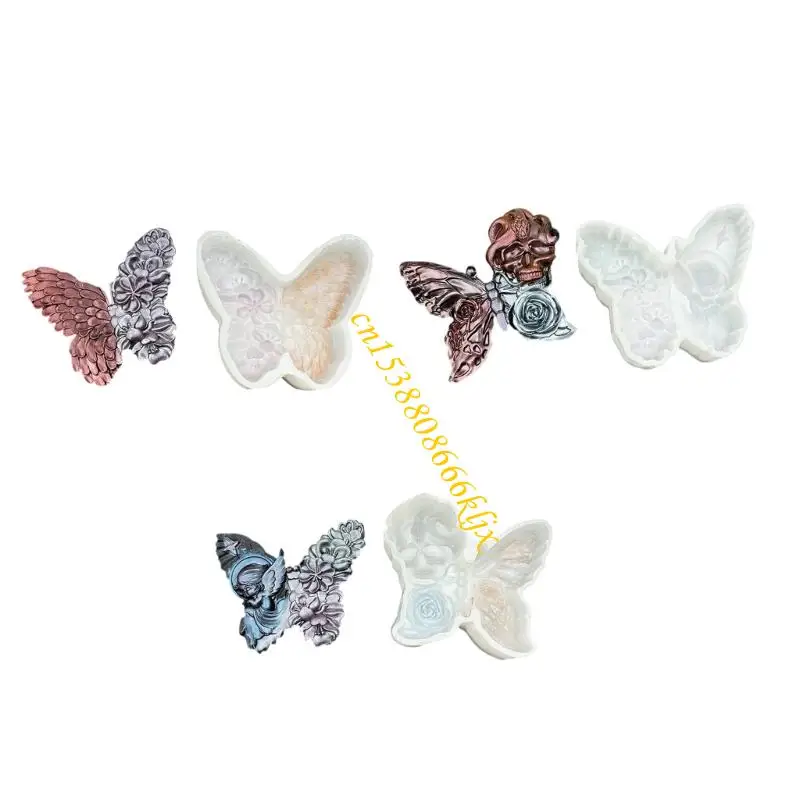 

Силиконовая плесень черепа с пищевыми продуктами с бабочкой для артистических творений 066c