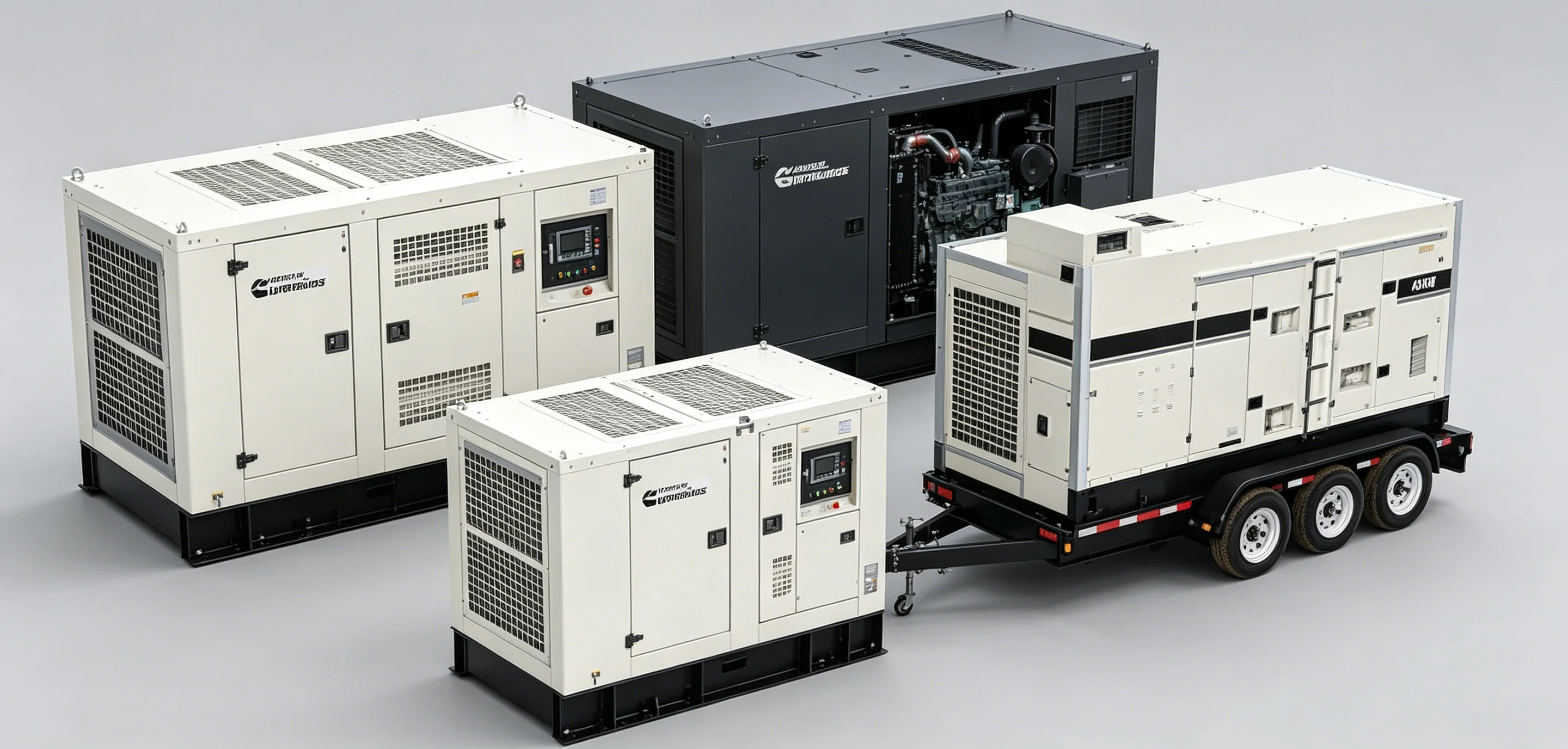 120kW-250kW Diesel Generator with R6105AZD Engine / Brushless Alternator Trailer Mobile Diesel Generator 80kw Industrial Genset