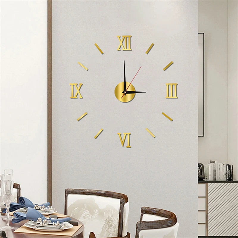 3D lichtgevende wandklok frameloze acryl DIY digitale klok muurstickers stille klok voor woonkamer slaapkamer kantoor muur decor