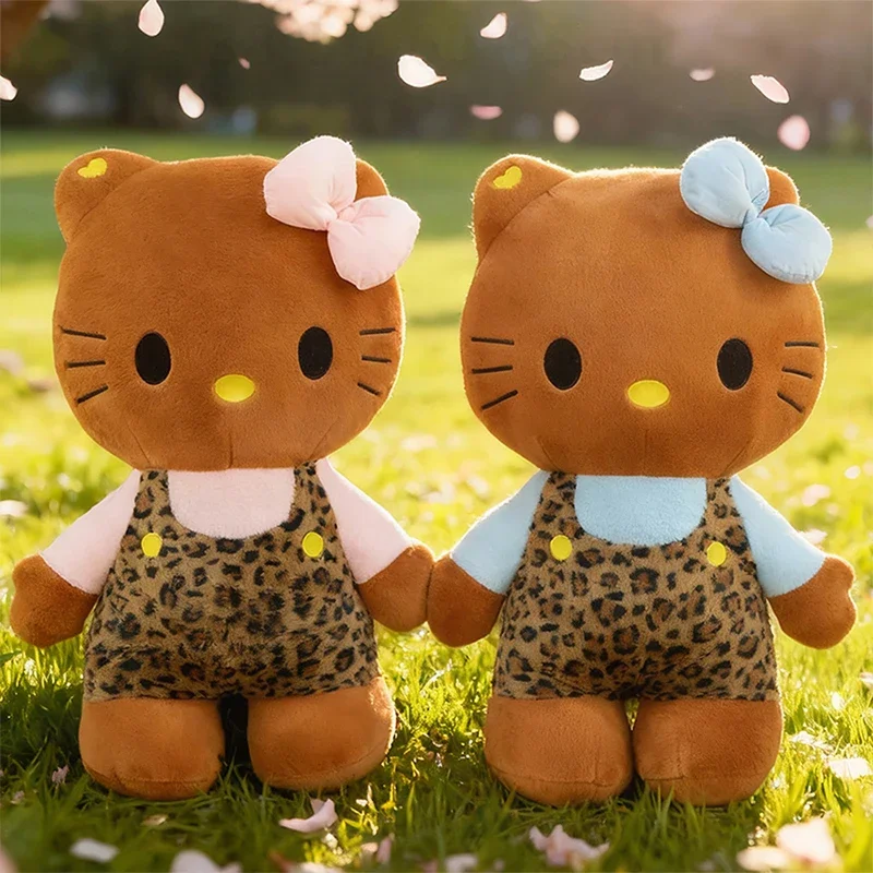 Neue Sanrio kawaii 80 cm Leopardenmuster Hallo Kitty Katze Plüschtier Füllen Tiere Kinder Weihnachtsgeschenk Innendekoration Puppe