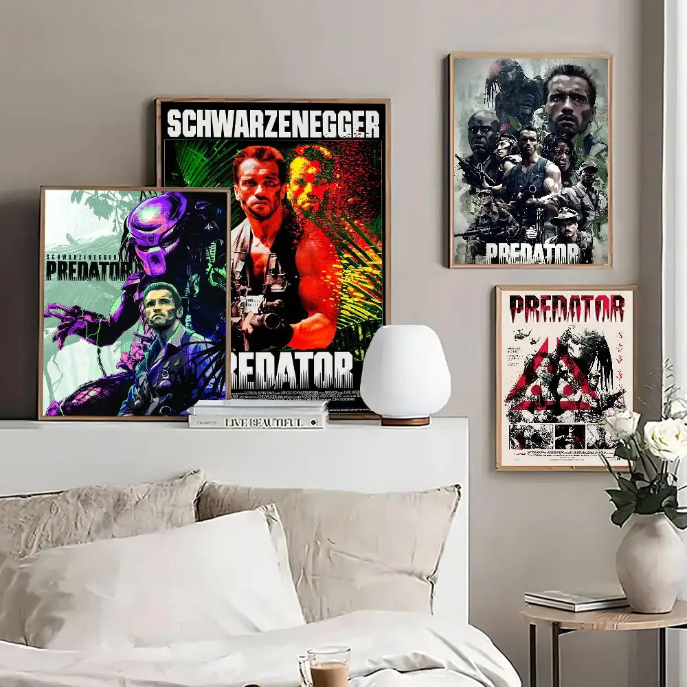 The P-Predator Monster Movie Self-adhesive Art Poster Whitepaper Sticker DIY Room Bar Cafe Wall Decor view 5