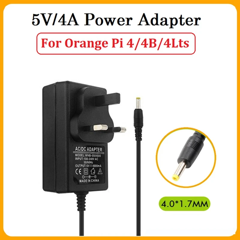 

Адаптер питания 5 В/4 А Адаптер питания для Orange Pi для Ac Power Into Dc Подходит для платов разработки Orange 4/4B/4Lts Вилка стандарта Великобритании