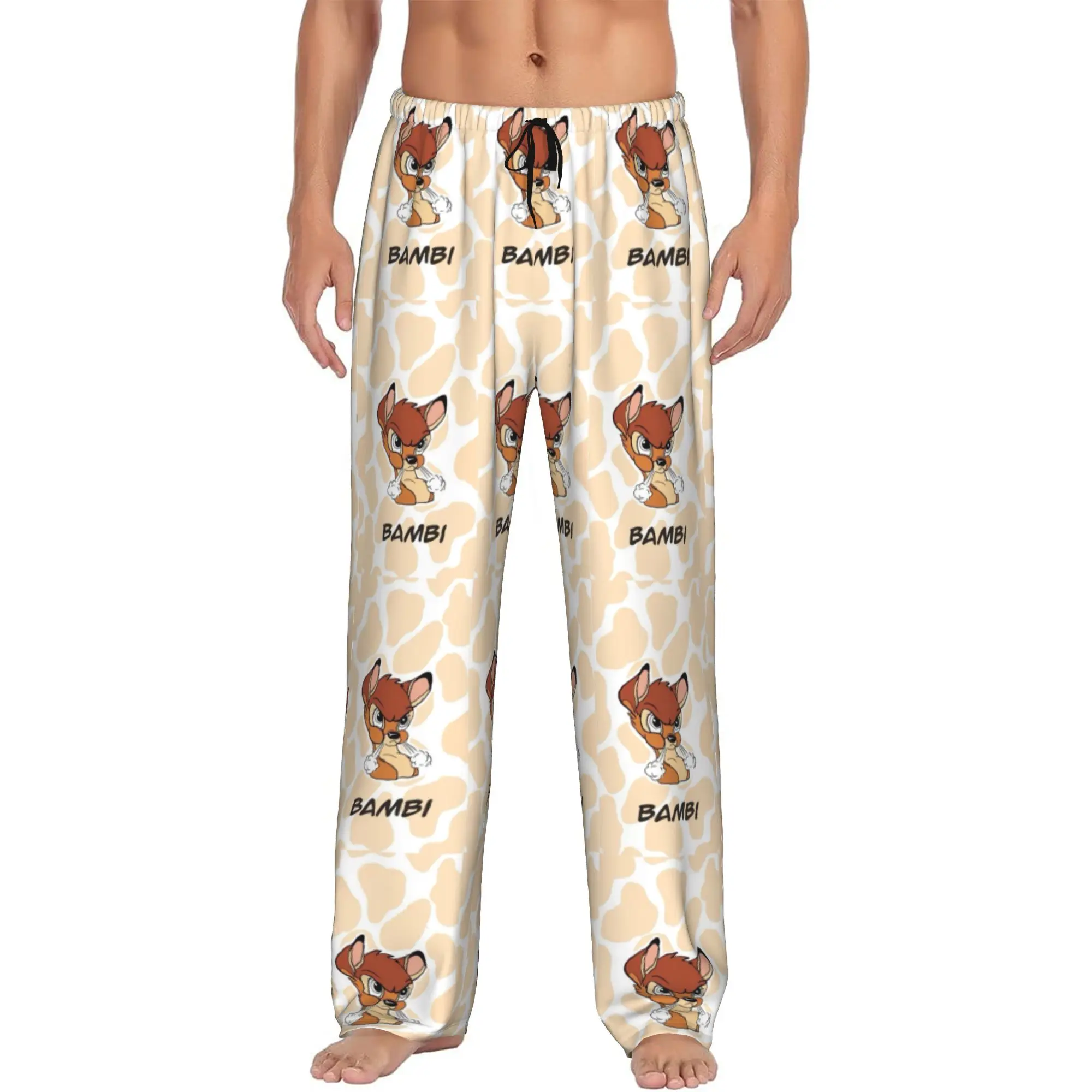 Custom Printed Men B-Bambies Anime Pajama Pants  Sleepwear Sleep Lounge Bottoms with Pockets