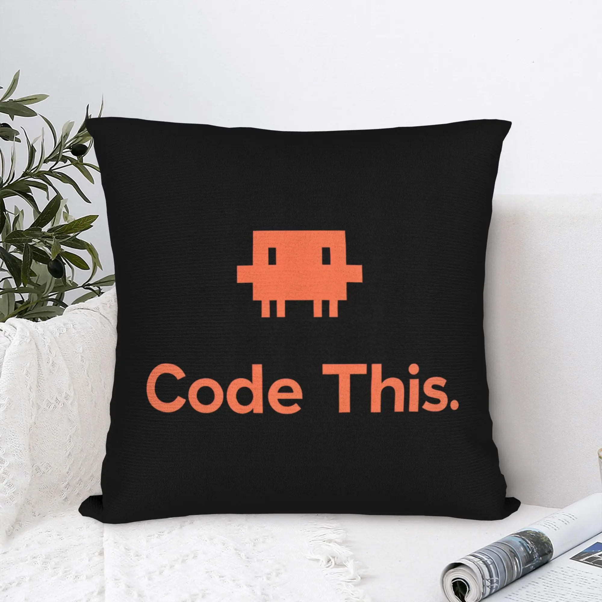 3d Orange Cube Ananx1 Ai Agent Character Claude Pillow Case  Design Pillow Cover For Office Car Home Decor Fashion Pillowcases