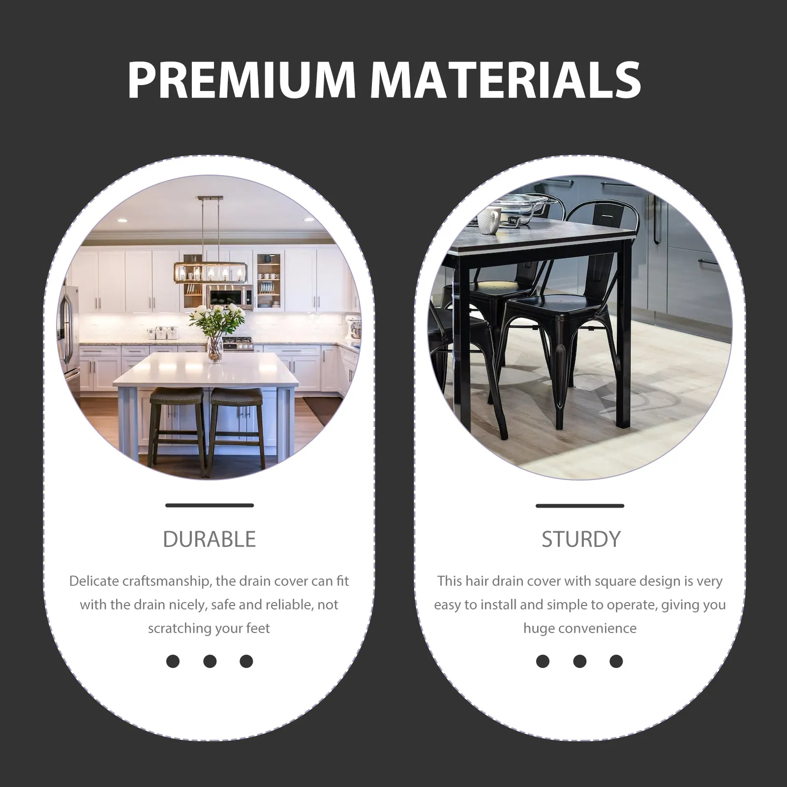 

4Pcs Easy Install Square Silicone Hair Drain Cover for Shower Bathtub Kitchen Bathroom Floor Drain Hair Catcher Stopper Strainer