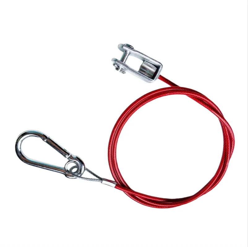 مقطورة سلك حبل حبل سحب آمن 304 أسلاك الفولاذ المقاوم للصدأ مع السنانير المعدنية الآمنة الأحمر للسيارات RVs هوك قوي الملحقات