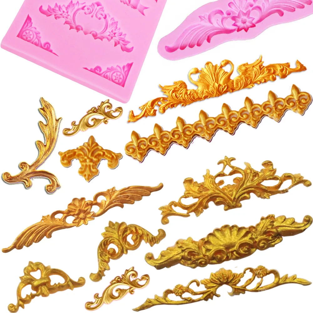Kinds Classical Relief Silicone Mold Lace Mat Fondant Mould Cake Decorating Tool Gumpaste Sugarcraft Kitchen Accessorie m665