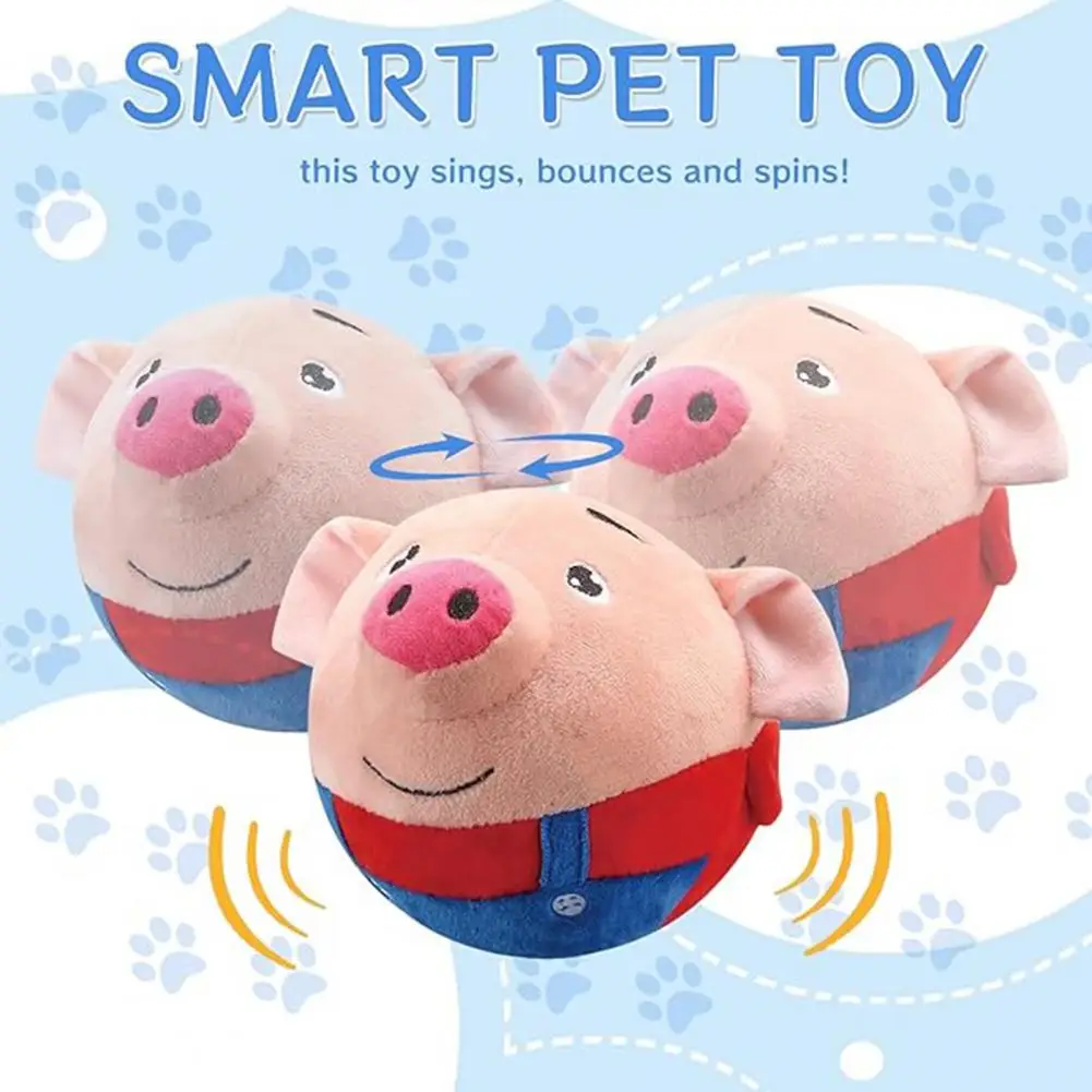 Shake Jump Dog Toy Barking Plush Dog Toy Ball with Usb Rechargeable Music Sound Active Moving Pet Toy Ball for Dogs Non-toxic