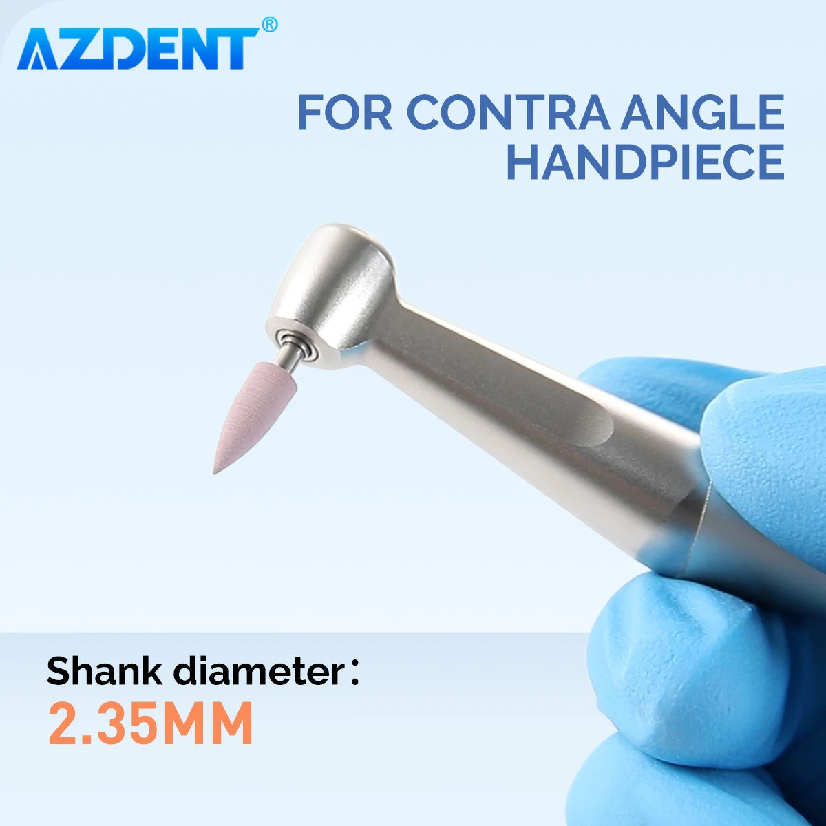 AZDENT Dental Silicone Grinding Heads Porcelain Finishing Polishing Teeth Polisher 2.35mm for Low Speed Handpiece Dentistry Tool