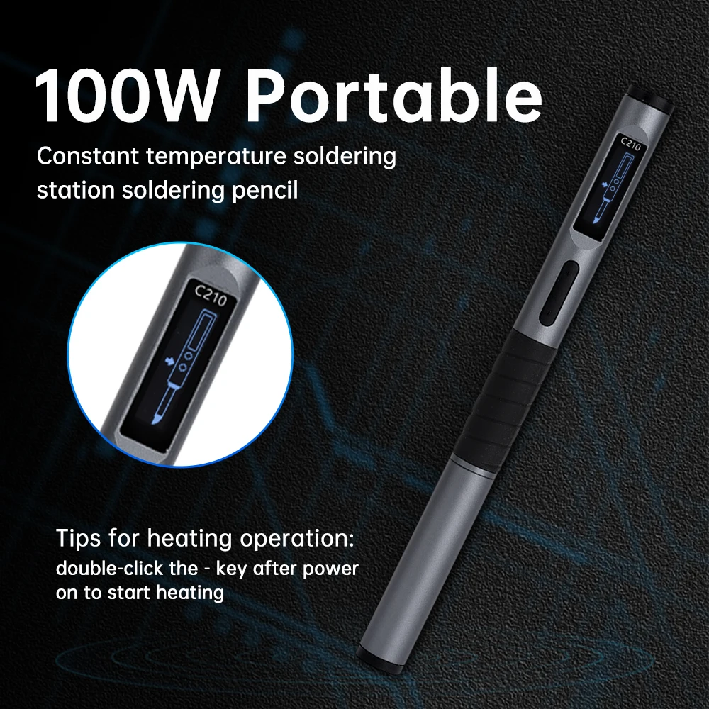 100W DC 9~20V Intelligent Electric Soldering Iron Portable Constant  80~450℃ Temperature Welding Soldering Pen Electrician Tools