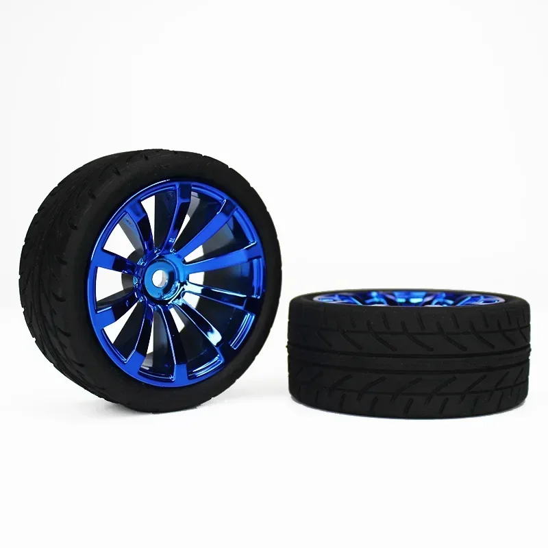 

4PCS 1/10 Rubber Tire RC Racing Car Tires On Road Wheel Rim Fit For HSP HPI RC Car Part Diameter 65mm Tires 94123-94122