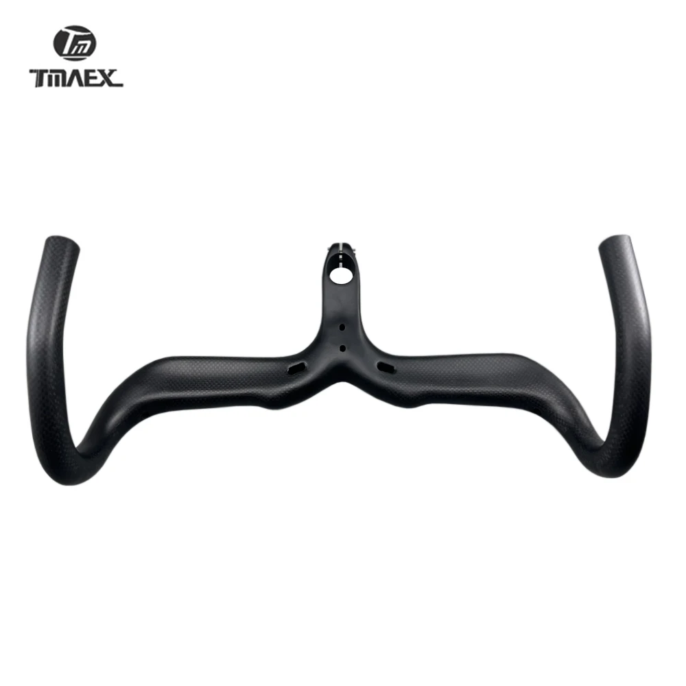 TMAEX-Bicycle Carbon Handlebar, Ultralight, Integrated Handlebar and Stem, Road Bike Parts, 3K Matte, Glossy