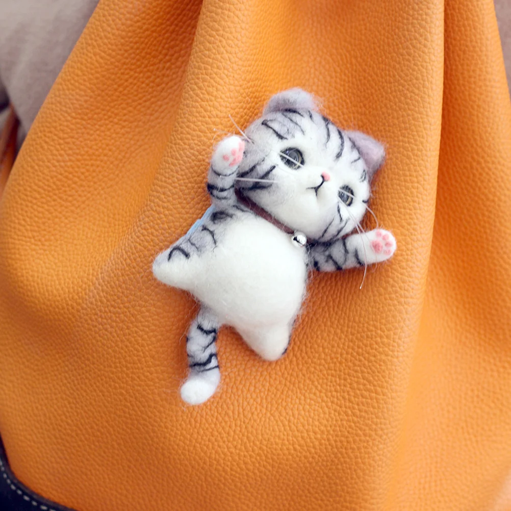 

1Set Handmade Cat Felting Kit Wool Felt DIY Craft Materials for Creative Projects Cat Wool Felt Kit DIY Material Package