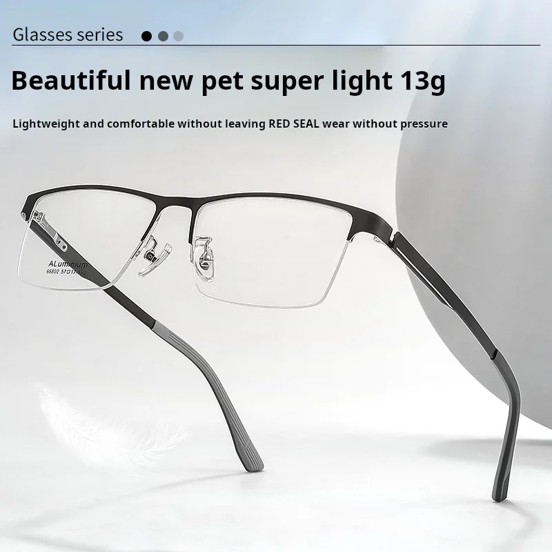 TFTB خفيفة للغاية رجال الأعمال نصف إطار نظارات أنيقة مربع ناضجة وصفة طبية بصرية كبيرة الحجم إطار النظارات 66802 #4