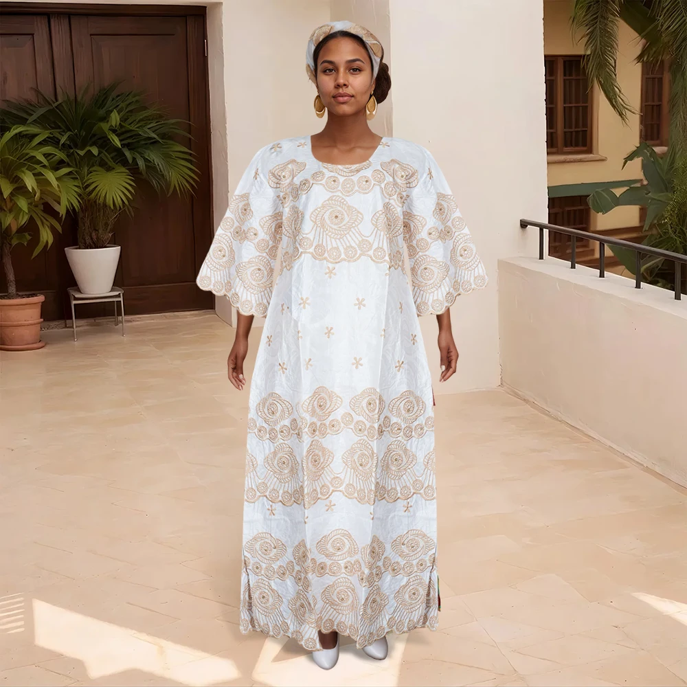 

MD African Clothes Traditional Plus Size Women's Elegant Dresses Embroidery Party Wedding Dress Daily Wear Evening Gown 2025 New