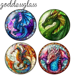 New Loong mysterious dragon Wings Fire 10pcs 12mm/18mm/20mm/25mm Round Photo glass cabochon demo flat back Making findings