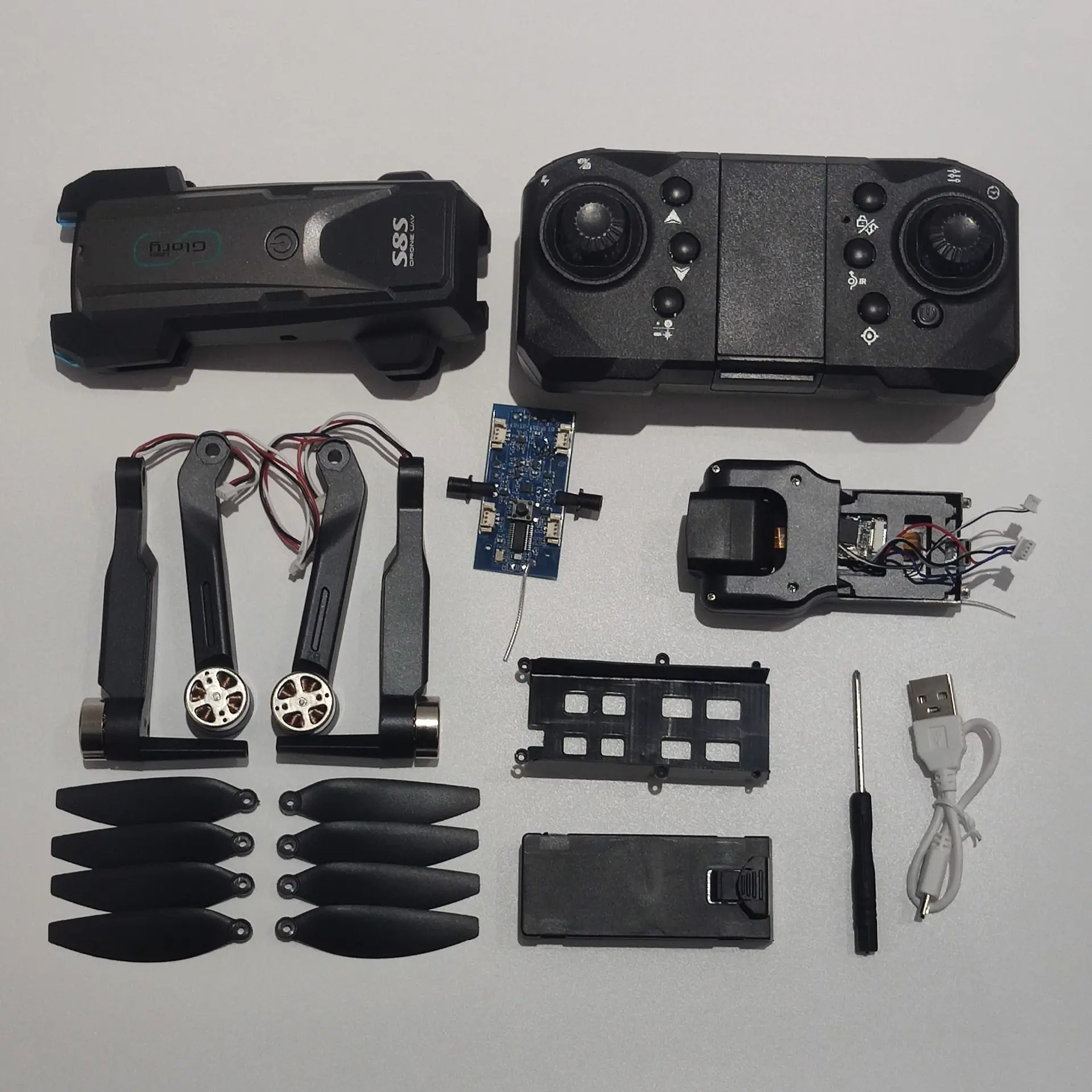 

S8S Remote Control Drone Quadcopter Spare Part Propeller / Body Shell / Receiver / Controller / Camera / Motor Arm etc.