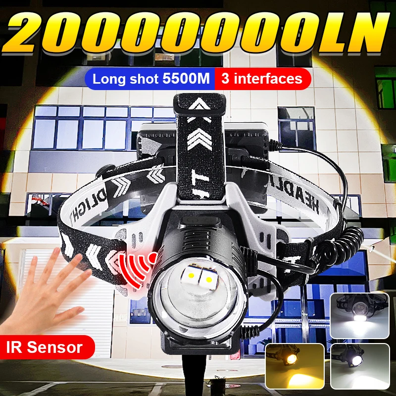 20000000lm-超高輝度-led-ヘッドライト黄色と白色光-18650-充電式ヘッド懐中電灯ハイパワーヘッドランプ釣り