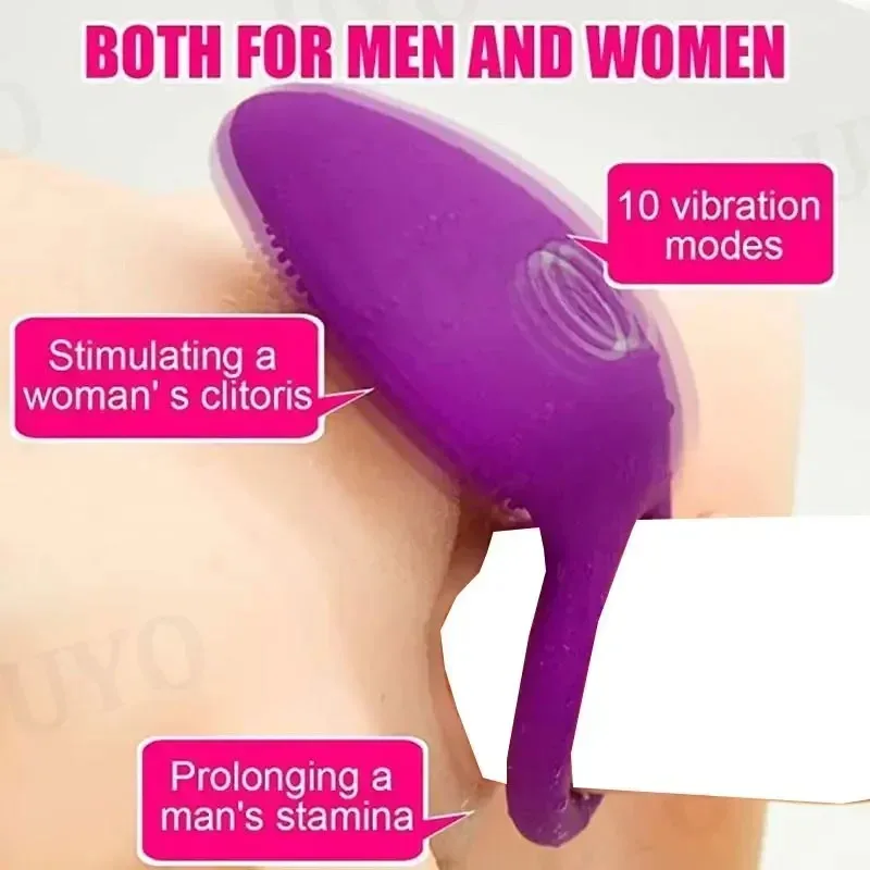 Penis Ring Vibrating Clitoris Stimulator man sex toys For Couple Vibro Delay Lick Vagina Orgasm Lock Fine Sleeve Vibrator