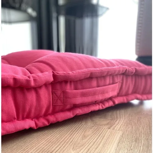 Cotton Shop Dark Pink Biscuit Floor Cushion-Pallet Cushion