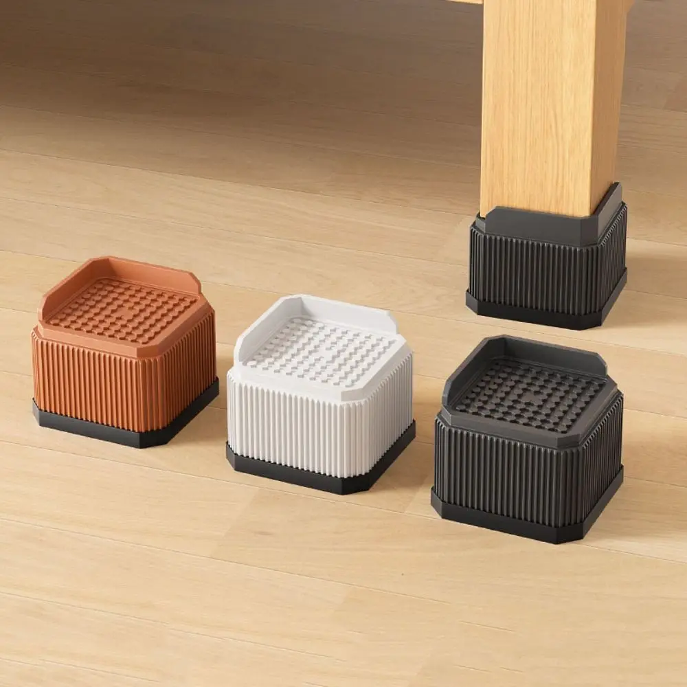 Heavy-Duty Furniture Foot Pad High Load-Bearing Silicone Material Heightening Pad Square Adjustable Bed Lifts Risers