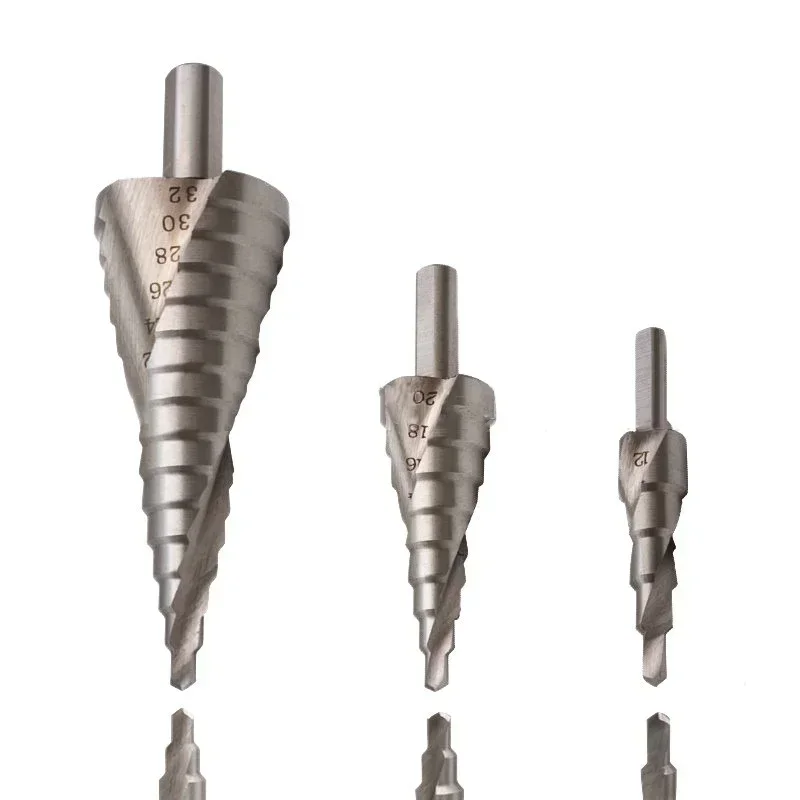 Juego de brocas escalonadas HSS, herramientas eléctricas de perforación de cambio rápido con revestimiento de acero inoxidable para cortador de agujeros de madera y Metal de 4-12/4-20/4-32mm
