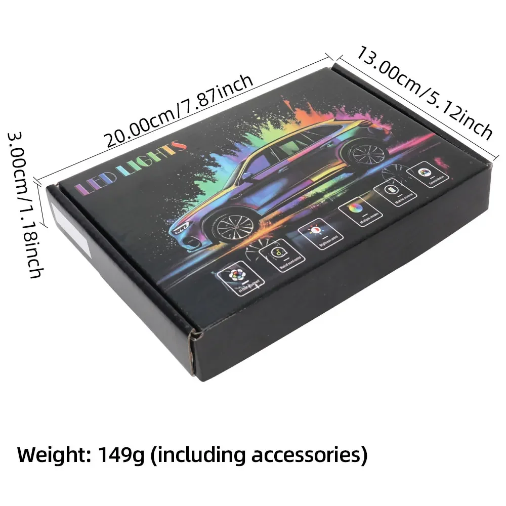 Auto-Symphonie 10 Röhren Musik-Rhythmus-Lichter Auto-Innenraum Pickup Nachtlichtleiste Atmosphärenlicht Luftauslass-Dekoration USB-Stecker – Detail 19