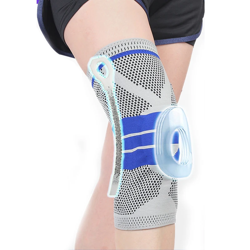 Knee Brace Compression Sleeve Knee Wraps Patella Stabilizer With Silicone Gel Spring Support Knee Pads Protector For Fitness