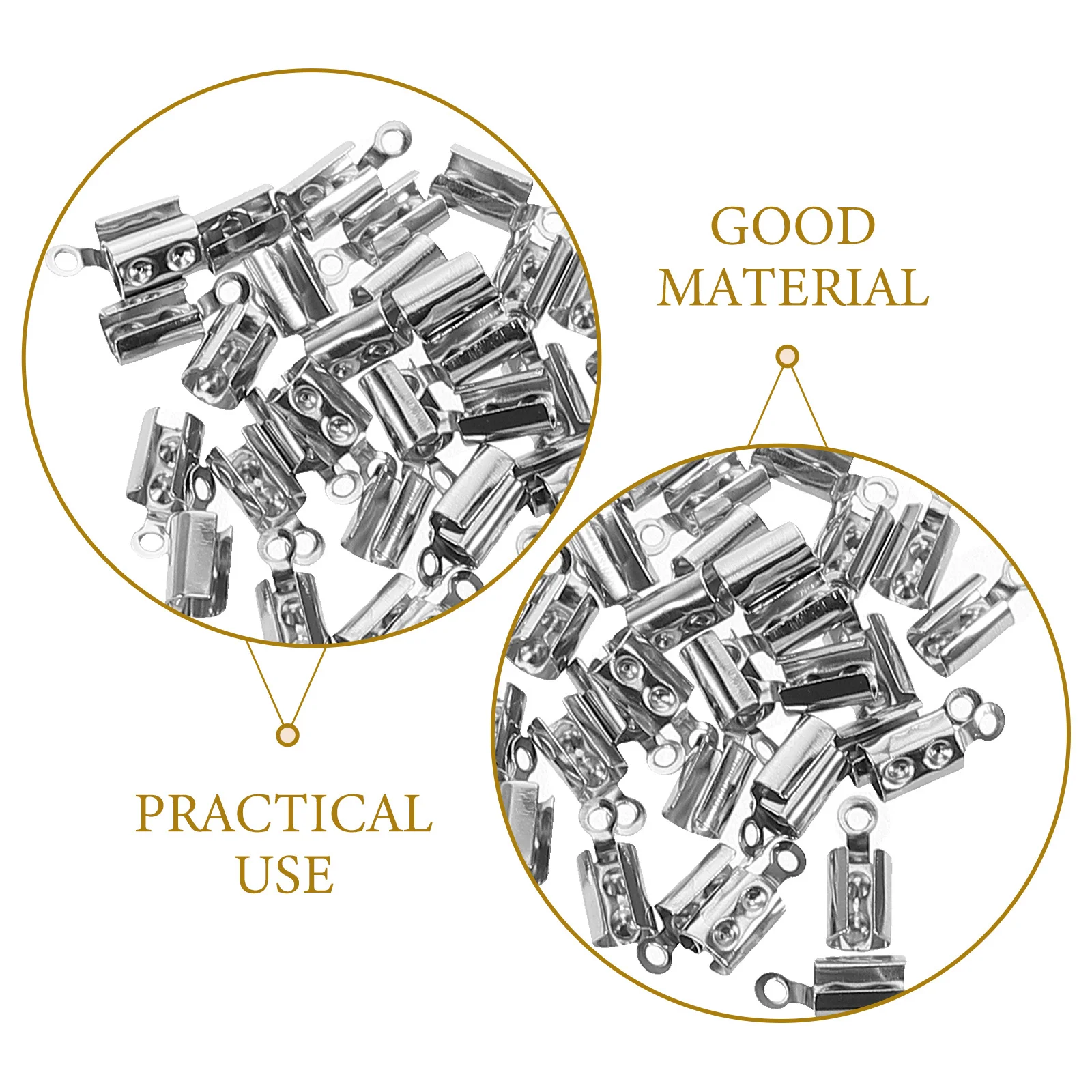 400Pcs DIY Jewelry Making Supplies Clasp Tips Stainless Steel Crimp Cord Caps Connecting Clasps for Necklace Bracelet